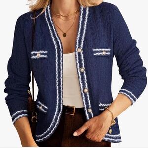 New Women's Cropped Cardigan Sweater Navy
Size 2XL